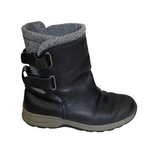 WOOLRICH Leather Laure Winter Ankle Boots Wool Lined Black 10